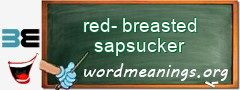 WordMeaning blackboard for red-breasted sapsucker